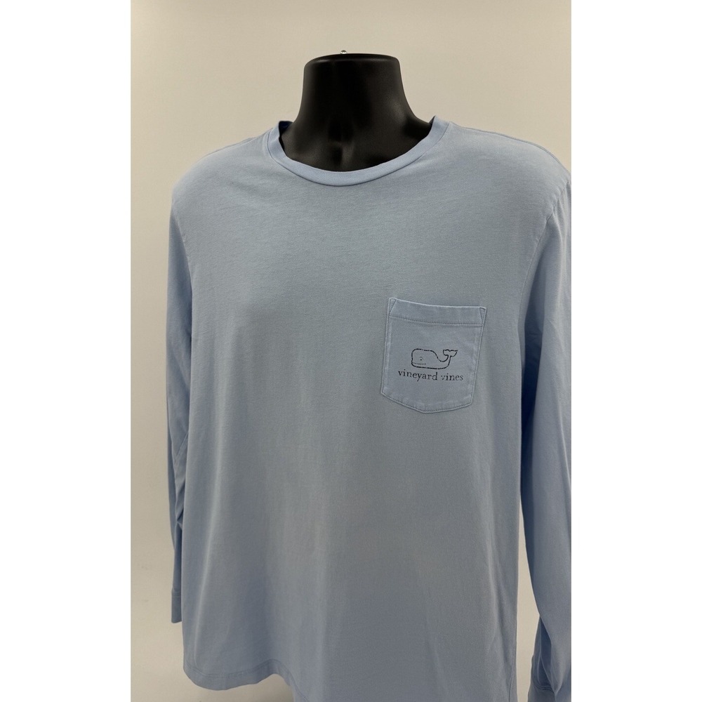 Men's Vineyard Vines Light Blue Long Sleeve T-Shirt Medium Pocket‎ Shirt - Picture 5 of 9